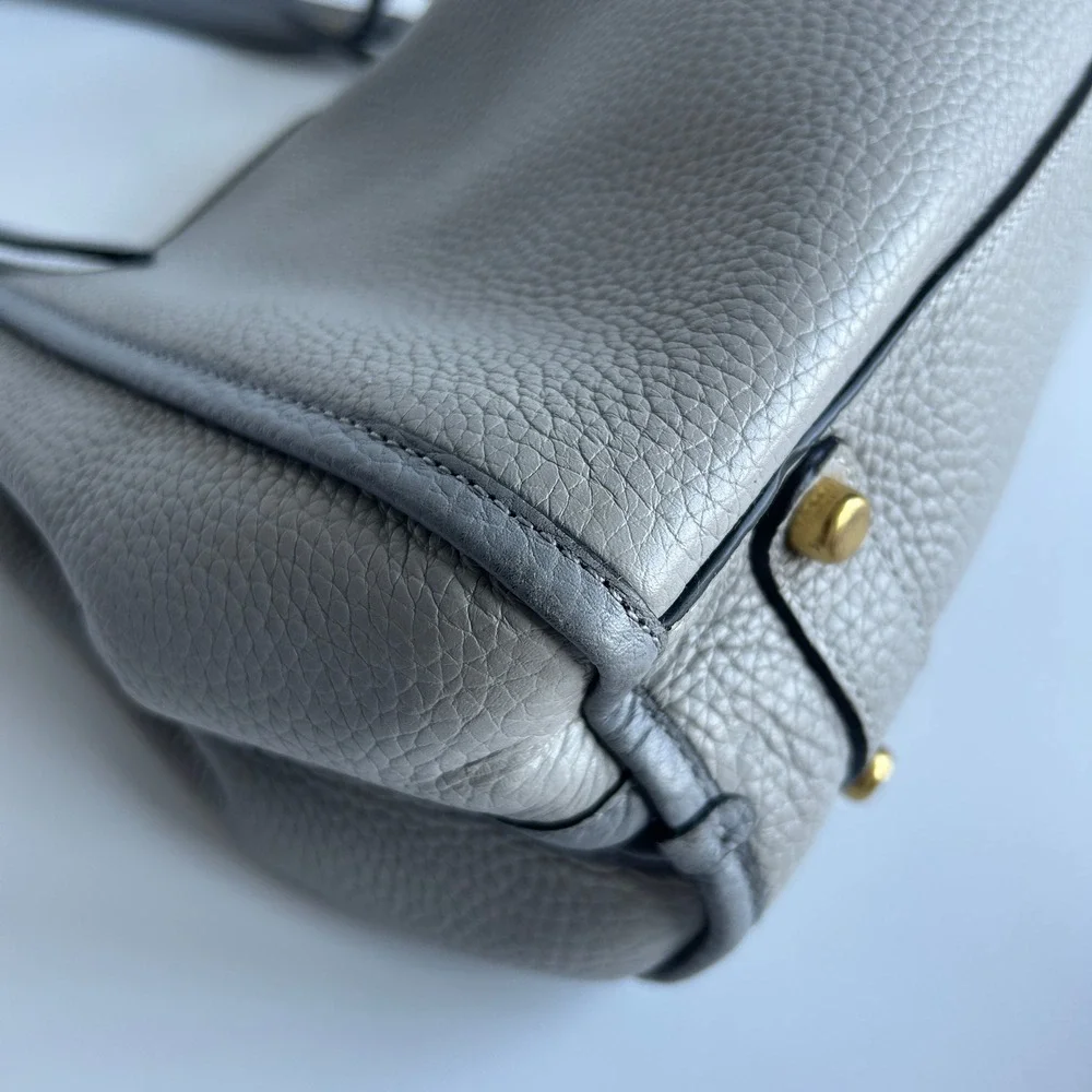 Coach Lori Shoulder Bag Dove Grey Pebbled Leather C6627